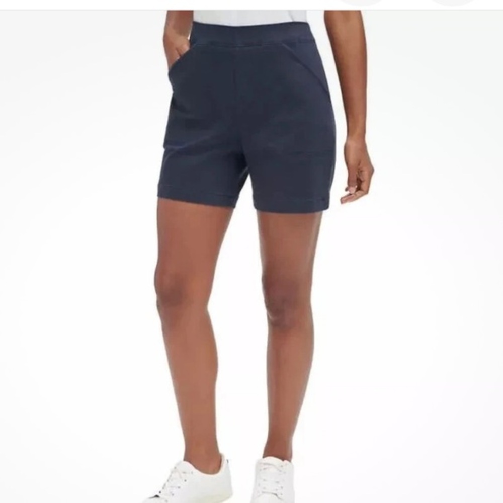 Nautical Pull On Wide Comfort Band Jean Shorts NWT Sz XXL Navy